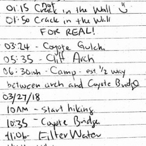 Coyote Gulch notes - p1